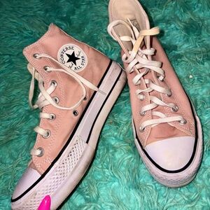 CONVERSE Pink Chuck Taylor All Star Lift Platform Womens High Top Shoes